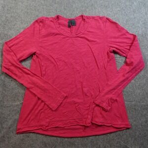 Left of Center Top Womens Extra Small Pink Long Sleeve Crew Neck Knit Casual